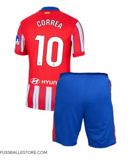 Günstige Atletico Madrid Angel Correa #10 Heimtrikotsatz Kinder 2024-25 Kurzarm (+ Kurze Hosen)